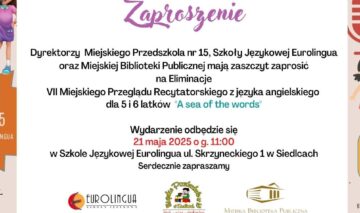 Eliminacje do VII Miejskiego Przeglądu Recytatorskiego z języka angielskiego dla 5 i 6 latków „A sea of the words”