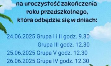 Uroczystość zakończenia roku przedszkolnego