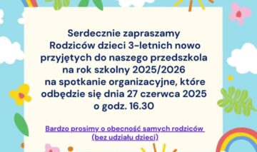Spotkanie organizacyjne rodziców dzieci 3 letnich